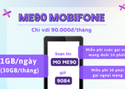 Đăng ký gói cước ME90 Mobifone có 30GB data, gọi miễn phí