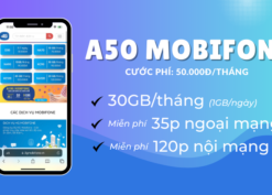 Đăng ký gói cước A50 Mobifone có 30GB data và gọi miễn phí