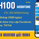 Đăng ký gói cước MXH100 Mobifone có 30GB data dùng 1 tháng