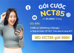 Đăng ký gói cước NCt85 Mobifone có 30GB data dùng 30 ngày