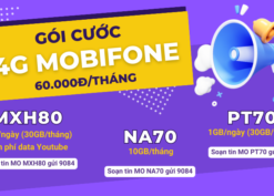 Đăng ký gói cước Mobifone 60K/tháng ưu đãi data khủng