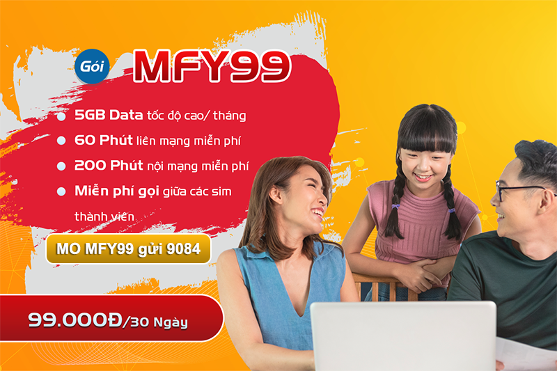 Đăng ký gói cước MFY99 Mobifone có data và gọi dùng chung nhóm 