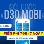 Đăng ký gói D30 Mobifone truy cập mạng cả tuần