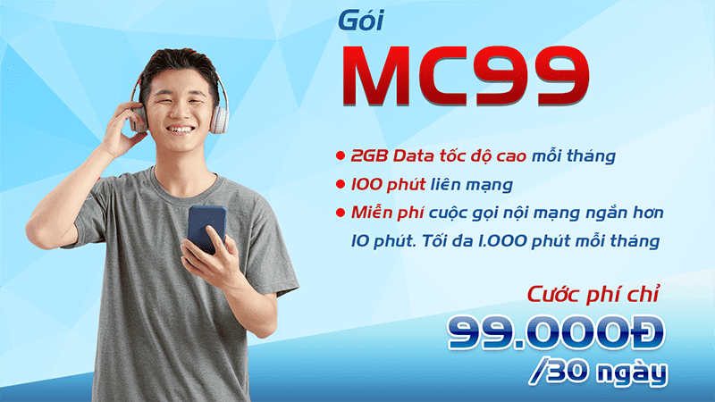 Gói cước MC99 Mobifone ưu đãi 2GB data, Free gọi