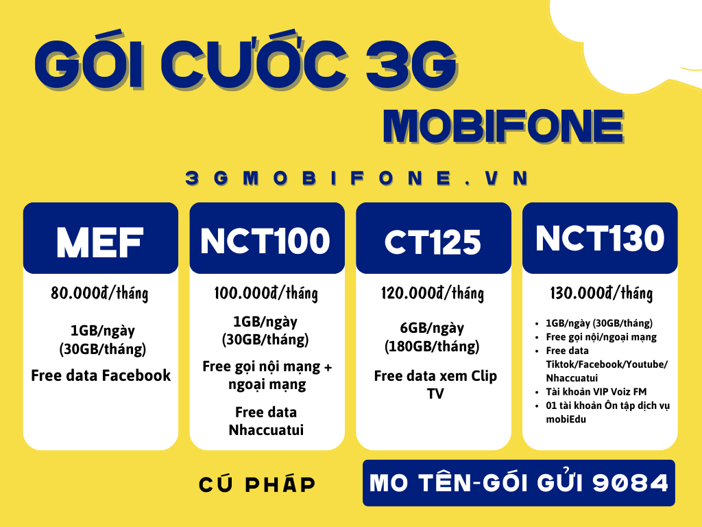 Bảng giá các gói cước 3G Mobifone giá rẻ 2024 Khuyến Mãi Khủng