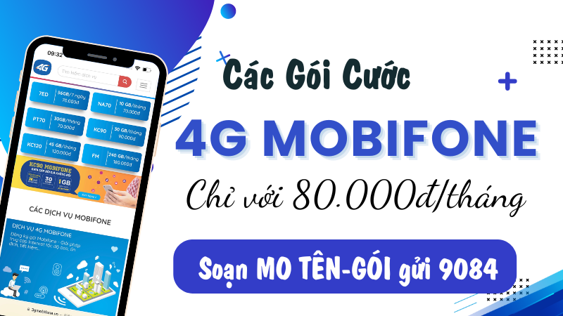 Tổng hợp các gói cước 4G Mobifone 80K/tháng 