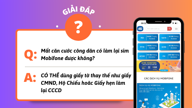 Mất CCCD có làm lại sim Mobifone được không?