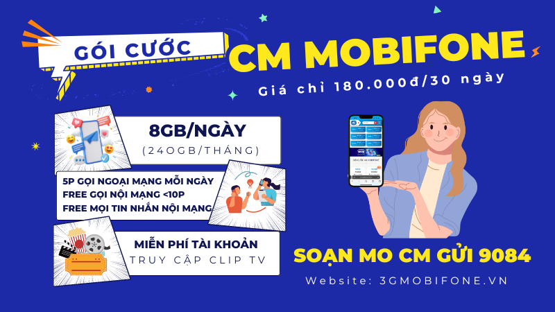 Đăng ký gói cước CM Mobifone 180K có data và gọi không giới hạn