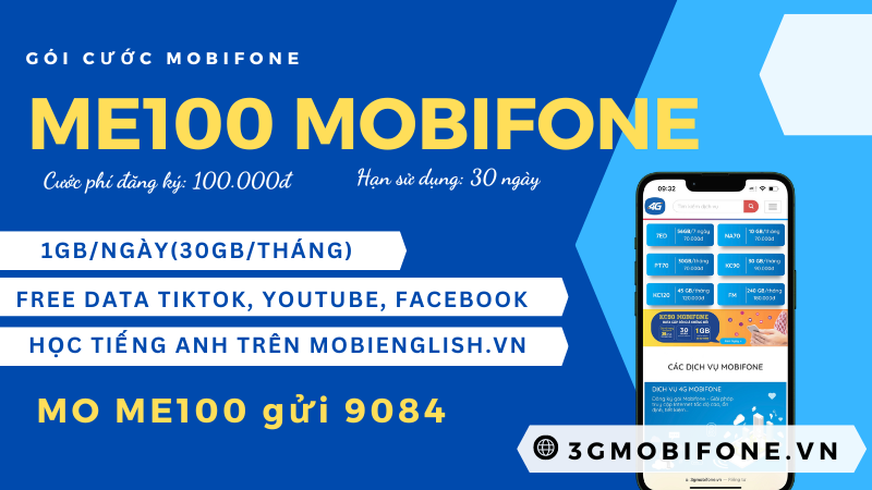 Đăng ký gói cước ME100 Mobifone rinh data siêu khủng 