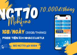 Đăng ký gói cước NCT70 Mobifone có 30GB và Free data Nhaccuatui