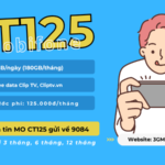 Đăng ký gói cước CT125 Mobifone có 180GB data, free data ClipTV