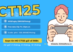 Đăng ký gói cước CT125 Mobifone có 180GB data, free data ClipTV