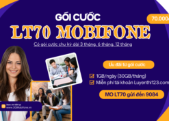 Cách đăng ký gói cước LT70 Mobifone miễn phí 30GB data 1 tháng