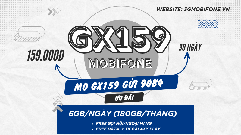 Đăng ký gói cước GX159 Mobifone có data và gọi siêu thả ga cả tháng