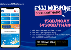 Cách đăng ký gói cước E300 Mobifone miễn phí 450GB/tháng, free data MXH