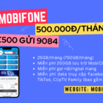 Đăng ký E500 Mobifone nhận 25GB/ngày, miễn phí gọi và tiện ích