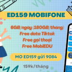 Đăng ký gói ED159 Mobifone có ngay 180GB/tháng, miễn phí gọi, Tiktok và MobiEdu