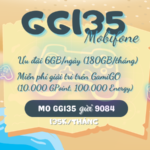 Đăng ký gói GG135 Mobifone ưu đãi 180GB, miễn phí GamiGO