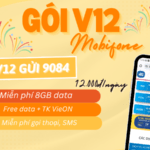 Đăng ký gói V12 Mobifone ưu đãi 8GB, miễn phí gọi thoại, SMS và tài khoản VieON