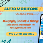 Đăng ký gói 3LT70 Mobifone có ngay 90GB, miễn phí tài khoản luyện thi