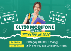 Đăng ký gói cước 6LT90 Mobifone miễn phí 180GB data và tài khoản Luyenthi123