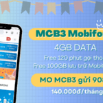 Đăng ký gói MCB3 Mobifone nhận 4GB, miễn phí gọi và lưu trữ MobiCloud