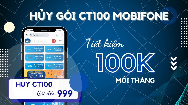 Hủy gói cước CT100 Mobifone đơn giản bằng tin nhắn