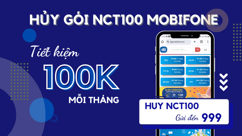 Hủy gói cước NCT100 Mobifone siêu đơn giản bằng tin nhắn