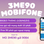 Đăng ký gói 3ME90 Mobifone ưu đãi 90GB, miễn phí gọi