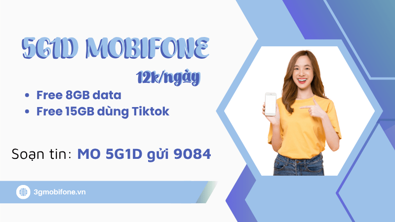 Gói cước 5G1D Mobifone chỉ 12k có ngay 8GB, miễn phú dùng Tiktok
